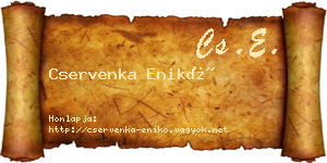 Cservenka Enikő névjegykártya